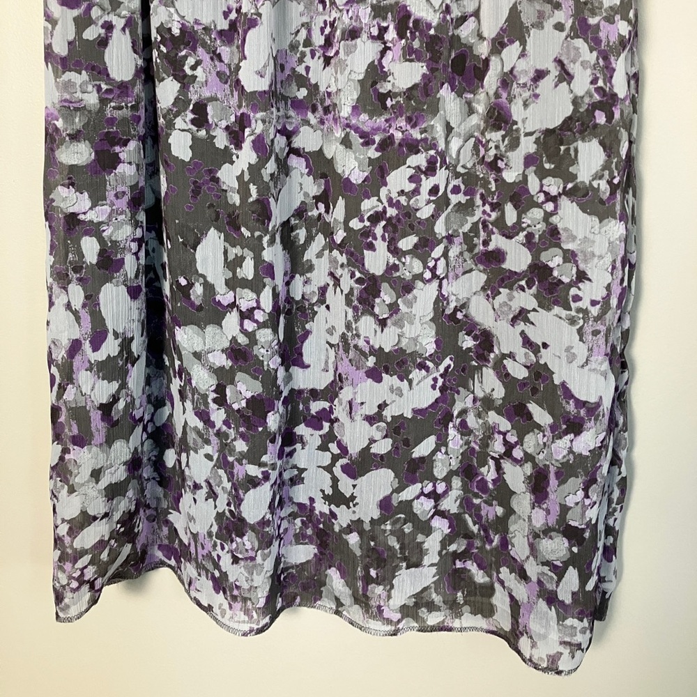 LOFT Dress sheer Sleeveless Floral Print women’s size 10P petites - Picture 3 of 11